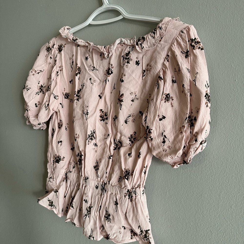 🍋 Aritzia Sunday Best Marisole floral top lace and ruffles size Xxs - Picture 13 of 16